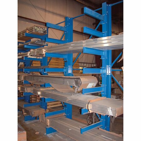 Vestil Blue Steel Single-Sided Racking 10"Wx32"Lx144"H 8250lb Capacity SAC-1224